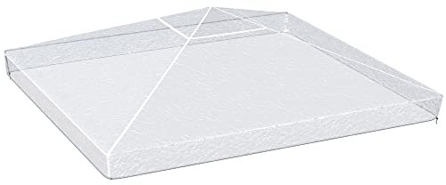 Outsunny Abdeckung Pavillon 3x3m, wasserdicht stabil Winterfest Schutzhaube, Pavillondach Ersatzbezug für Gartenpavillon, Ersatzdach Regenschutz Plane für Gartenzelt, Transparent