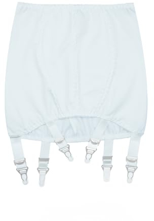 Luxallacki Elegant Open Bottom Girdle with 6 Straps Suspender Belt, Slip-in Garter Skirt Waist Shaping Underwear