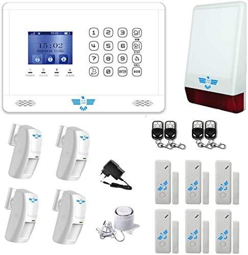 ITALIAN ALARM FUTURA - Allarme Casa WiFi Senza Fili, Kit Antifurto Wireless con Sirena Esterna, Supporta SIM 4G e App Controllo Smart, Compatibile con Sensori Filari. Già Configurato e Video Tutorial