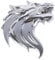 3D Metall Wolf Wolfkopf Chrom Emblem Badge Kühlergrill Grill PKW Auto Silber
