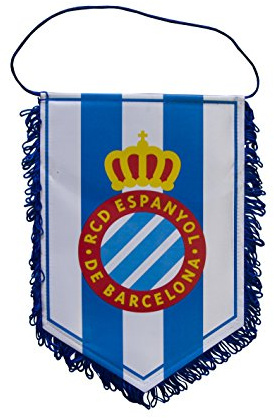 RCD Espanyol Banesp Banderín, Azul/Blanco, 28 x 19 cm