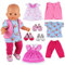 Miunana 8 Pezzi (NON INCLUDE BAMBOLA)= 3 Abiti Vestiti + Pantaloni + Canotta + 3 PCS Scarpe Per 36 CM-43 CM New Born Baby Dolls Bambola, Bebé Bambolotti JC Toys, Manhattan Toy e Plus Altro