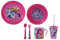 JAMARA- My Little Pony - Vajilla Infantil (8 Piezas, Apta para lavavajillas, Plato, Taza, Cuenco de Cereales, Tenedor, Cuchara, Vaso con Tapa y Pajita), sólido, Color Rosa (410129)