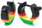 Schwarz Rot Gelb Grün Spike Creolen für Herren Damen Jungen, Edelstahl Huggie Ohr Manschette Ohrringe, Fake Piercing