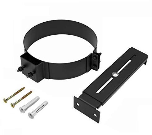 raik Rauchrohr/Ofenrohr Rohrschelle mit Abstandshalter für doppelwandige Rauchrohre Izoker Durchmesser 150 mm mit Außendurchmesser 175 mm Stahlblech Schwarz SH30008226-sw