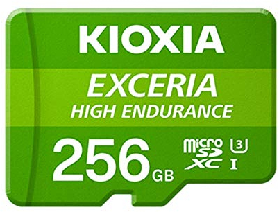 Kioxia Exceria LMHE1G256GG2 256GB High Endurance Flash Memory Card U3 V30 C10 A1 Read 100MB/s Write 85MB/s