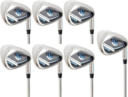 LAZRUS GOLF Premium Golf Irons Individual or Golf Irons Set for Men (4,5,6,7,8,9,PW) or Driving Irons (2&3) Steel Shaft Regular Flex Golf Clubs (LH, 4-PW Set, 7 pcs)