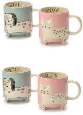 Cha Cult 2 X NEU teemando® Becher Monti & Leni Keramik, 2-fach sortiert 0,4 l = 4 Becher