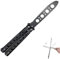 Butterfly Trainer, Nicht Scharfes Metall Trainings Butterfly Messer aus Edelstahl Nicht Scharf Klinge Butterfly Knife Trainer Sicher Geeignet für Anfänger Flipping-Tricks üBt (Schwarz)