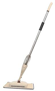 CAZARU 3-in-1 Spray Mop Scopa Set Magic Mop Pavimento in Legno Mop Piatto Strumento per la Pulizia della casa Famiglia con Cuscinetti in Microfibra riutilizzabili Mop Pigro
