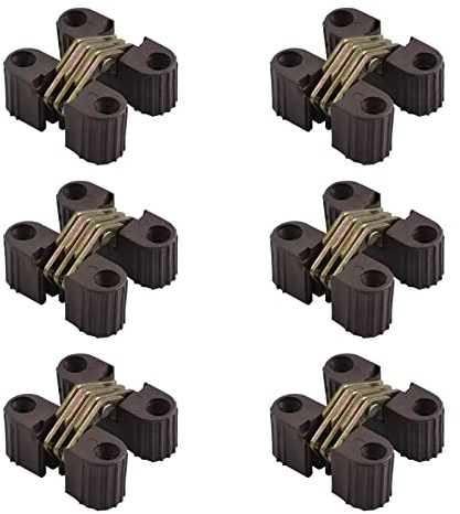 UFURMATE Bisagras ocultas, 6 bisagras de plástico plegables invisibles, bisagras cruzadas de 180 grados, bisagra cruzada invisible oculta para puerta, accesorios para muebles