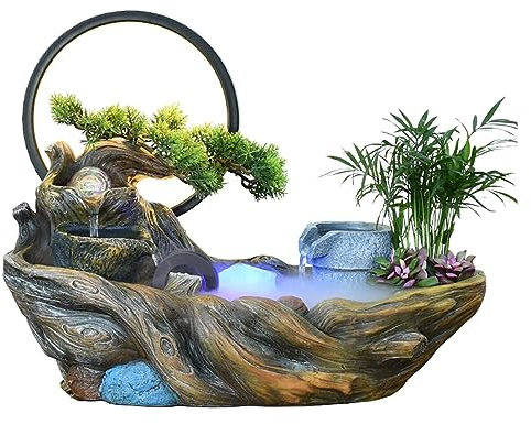 Fontaine Interieur Cascade Fontaine Zen Fontaine de Table Fontaine de Table Fontaine d'intérieur Humidificateur Cascade - avec Boule roulante Lumineuse