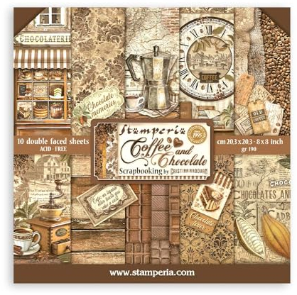 Scrapbooking Small Pad 10 sheets cm 20,3X20,3 (8X8) - Coffee and Chocolate