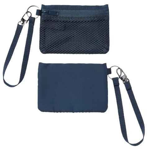 MUJI-Japan Kompakte Reisebrieftasche – Schlüsselband, Schlüsselanhänger, Kartenetui mit Münzfach, kleiner, leichter Kulturbeutel, unverzichtbarer Reisepass und Kreditkartenhalter, Marineblau,