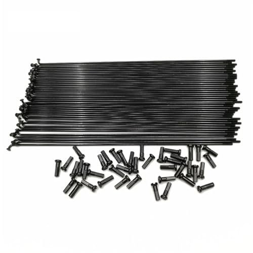 Cilindro de radios MTB de 14 G, 2,0 mm de diámetro, color negro, curvatura en J, radios de bicicleta de montaña, radios de bicicleta de carretera para ruedas de bicicleta (color: longitud 286 mm)