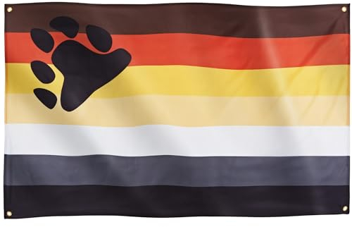 Runesol Bear Pride Flagge, 91x152 cm, 4 Ösen, eine in jeder Ecke, Gay Pride Flagge, LGBT+ Flagge, Pride Fahne, Premium-Fahnen, lebendige Farben, Amsterdam Bear Pride, Festival Parade Feier