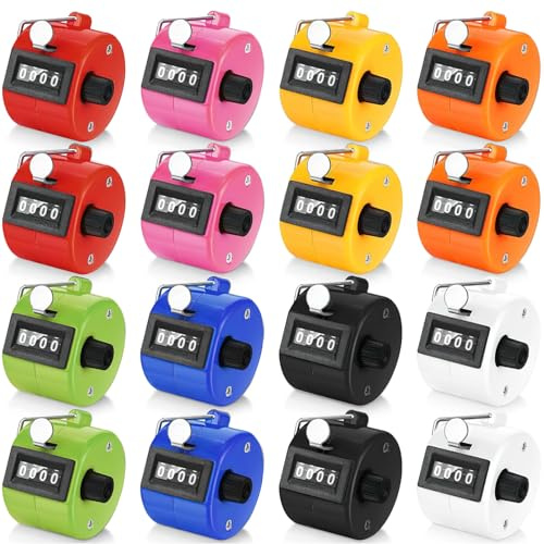 ASMIZ 16 Pack Handheld Tally Counter Bulk, 4 Digit Number Clicker Counter