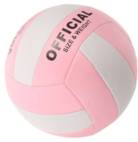 MOBUTOFU Aufblasbarer Volleyball Soft Trainingsball Maschinennaht Standardgröße Weiß Rosa Innen Und Outdoor Sportgerät Für Volleyballtraining Und Wettkampf