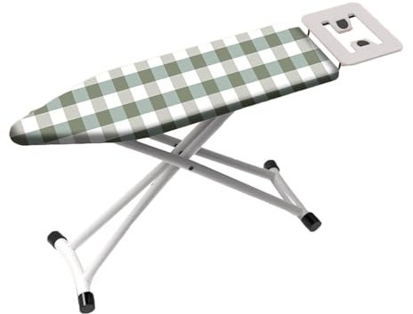 REBCACE Tabla de Planchar Plegable Grande con Patas en T con Soporte para Plancha, Tablas de Planchar con Funda de algodón Acolchada Extra Gruesa, Altura Ajustable, Liviana, compacta