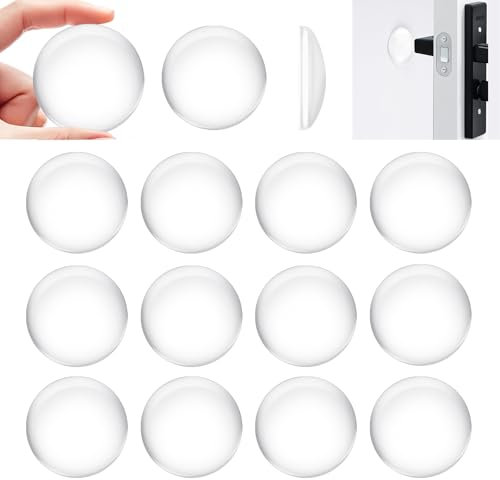 Butée de Poignée de Porte Murale - 12 Butée de Porte transparentes Tampons Adhésive Transparentes de 40x5 mm pour poignées de porte murs vitres et salles de bain protège portes et murs