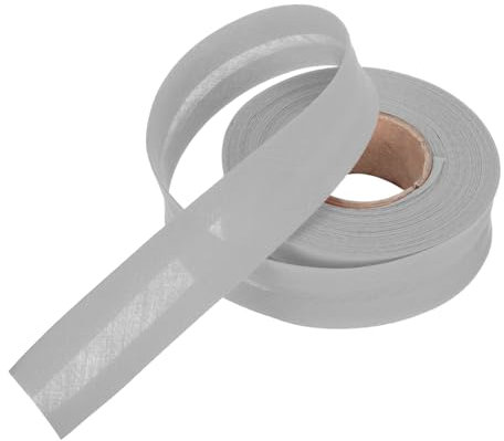QUARKZMAN 1 Inch Single Fold Bias Tape Polyester Continuous Bulk Bias Tape for Sewing,Seaming Quilting Hemming Binding Crafts (Grau 10 Yards)