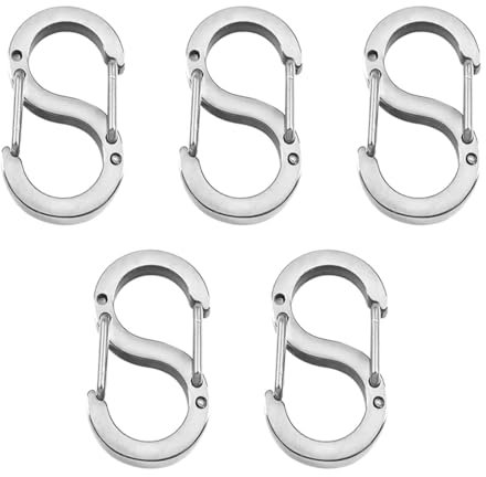 WeddHuis 5 Pezzi Chiusura Doppia, Chiusure per Collane, Chiusure per Braccialetti, Connettore in Acciaio Inossidabile S-Lock, Clip per Collane