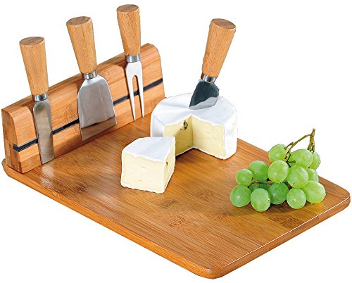 Kesper 58641 Planche à découper au Fromage avec Couverts Bambou Marron 30 x 16 x 16 cm