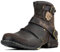 COWSDELLA Stivali da uomo da Motorcycle da Cowboy moda Pelle Chukka Boots Stivaletti Classico Graffi Marrone scuro,5008-1-D, US9.5(EU42.5)