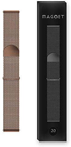 Bracelet de Montre Rose Gold Black [Maille Milanaise 20MM] [Acier Inoxydable] Hommes & Femme - Compatible pour Connectée Withings Steel - Samsung Galaxy Watch/Active 1, 2 Cadran 40 et 44MM/S2