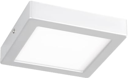 EGLO LED Deckenleuchte Idun, 1 flammige Aufbauleuchte aus Metall und Kunststoff, Deckenlampe in Silber, Weiß, LED Aufbaulampe neutralweiß, L x B 17 cm
