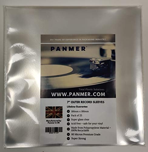7 Outer Clear Vinyl Record Sleeves Polypropylene 80 Micron x 25