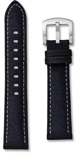 Bracelet de montre en toile de voile noire | 18 mm, 20 mm, 22 mm, 24 mm | Noir, gris, blanc, bleu, jaune, orange, rouge | Nylon de qualité supérieure | Bracelet de rechange en tissu de voile de course