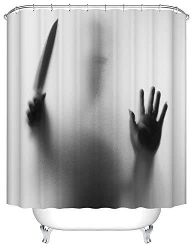 Duschvorhang Halloween-Horror Shower Curtains Polyester Duschvorhänge Antibakteriell Shower Curtain Duschvorhang Antischimmel mit 12 Duschvorhangringen Duschvorhang Badewanne 200x200cm