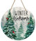 Deroro Winter-Willkommensschild für Haustür, Winter-Bauernhaus, Kieferbaum, Kardinalvogel, Holz-Türhänger für den Außenbereich, Veranda, rustikale Weihnachtsschneeflocken, Holzkranz, Wandbehang
