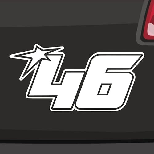 Generisch Startnummer 46 Aufkleber Sticker Auto Start Run Race Zahl MTB Motorrad 10x5cm Farbe: Weiß