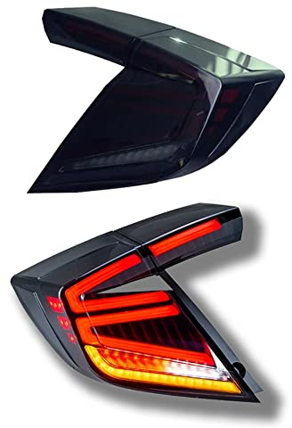 WangSiwe Autoteile Rückleuchte, für Honda Civic Type-R 2016-2021 Auto Rücklicht Zubehör Blinker Bremsleuchte Blinker Paar (Linke und rechte Seite)