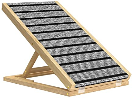 JIcloun Hunderampe | Rampe für Hunde aus Echtholz | Höhenverstellbar und klappbar | rutschfest | Hunderampe für Auto, Bett & Sofa,100cm