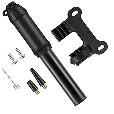 Mini Bike Pump, Portable Compact Bike Pump, High Pressure Frame Pump 260PSI- Air Hand Pump Fits Presta, Schrader And Woods Valves, Aluminum Durable Tire Pump For Road/Mountain/BMX Bikes ( Color : Blac