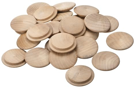 sourcing map Holzstopfen, 50 Stück 45 x 35 mm - Buchenholz-Knopfstopfen, Schraubenlochabdeckungen, dekorative Holzabdeckung für Treppenstühle, Möbel und Holzarbeiten