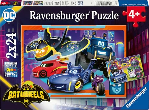 Ravensburger Batman Batwheels Jigsaw Puzzles for Kids Age 3 Years Up - 2x 24 Pieces - Educational Toddler Toys and Games