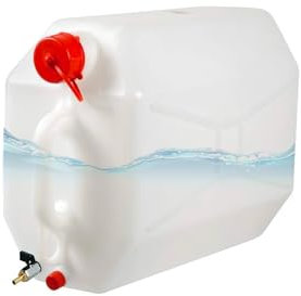 Contenitore per Travaso Liquidi - Tanica Travasatore Liquidi, 25L, Orizzontale, con Rubinetto in Metallo, in Polietilene, Ingresso M16, Uscita Ø 8,5mm