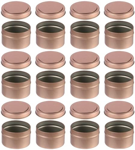 12 Pezzi Portacandele con Coperchio, Contenitori Decorativi Rotondi In Metallo per Fabbricazione Di Candele, Barattoli Vuoti per Fai Da Te, Spezie, Gioielli, Polveri, Caramelle, Unguento