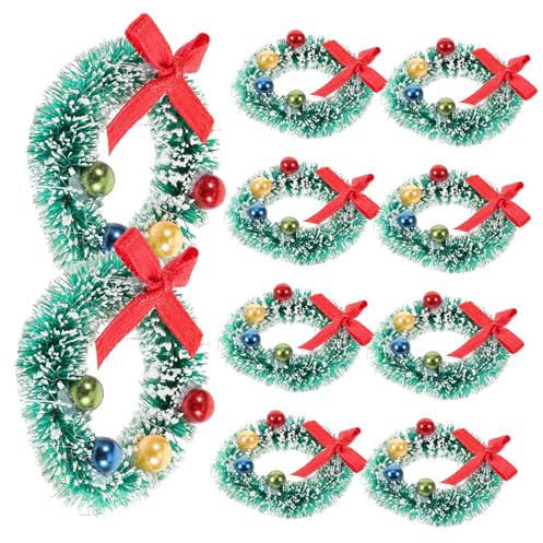 Cabilock 1 Satz Weihnachtsdeko Für Den Einzug Christbaumdeko Party Decoration Anhänger Herbstdekoration Künstlicher Weihnachtskranz Kranz Vor Der Haustür Plastik Green 10st