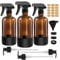 Didilor 3 botellas de vidrio de 500 ml, botella de spray de agua vacía ámbar para plantas de cabello, aceites esenciales, ajustes de flujo de pulverización recargables con pulverizador de gatillo