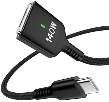 USB-C auf MagSafe 3 Schnellladekabel, 1,8 m, 140 W, Typ C, magnetisch, 3 MacBook Pro Ladekabel für Apple MacBook Pro 14 Zoll / 16 Zoll 2024 M4 Pro & Max, 2021 M1, Macbook Air 2025 M4, 2024 M3, 2023 M2
