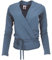 GURU SHOP Wickelshirt, Yogashirt, Langarmshirt in Bio-Qualität - Orion Blau, Damen, Baumwolle, Size:L