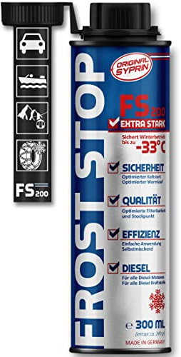 SYPRIN Diesel Frost Stop Additiv Zusatz 300ml für Winter – Dieselzusatz Kraftstoffadditiv Fließverbesserer – Frostschutz und Winterschutz für den Winterbetrieb