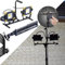 Northpoint LED Strahler Baustrahler mit ausziehbarem Quick Release Stativ 100W 5m Netzkabel ca. 9000 Lumen Lichtleistung mit rückseitigem Schalter und Steckdose dimmbar