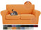 JIVINER Stretch-Couchbezüge für 2 Kissen, Couch, dick, Zweisitzer, Sofa-Schonbezug mit 2 Sitzkissenbezügen für Wohnzimmer, Haustiere, Hunde, 3 Stück (Zweisitzer, Orange)