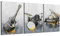 ZHONGYUTONG 3-teiliger Musik Wand Kunstdruck mit Rahmen Gitarre Klavier Trommel Musikinstrument Bild Leinwand Poster Jahrgang Gemälde für Klassenzimmer Dekoration (60x90cmx3 Stück)